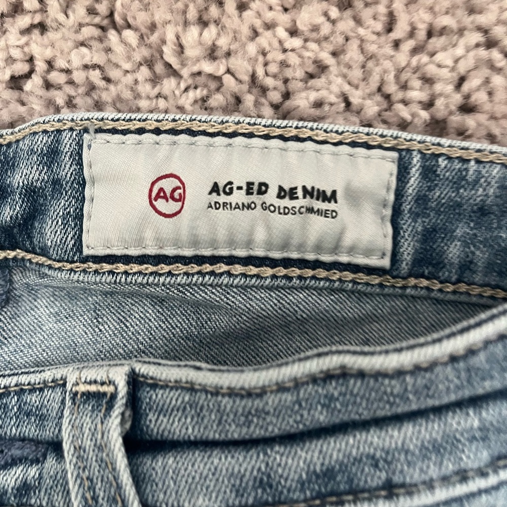 AG Adriano Goldschmied Light Blue Distressed Skinny Jeans